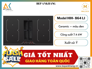 Bếp từ 4 vùng nấu kết hợp máy hút mùi Malloca HIH-864 LI ( Đèn ) - Made in Italia